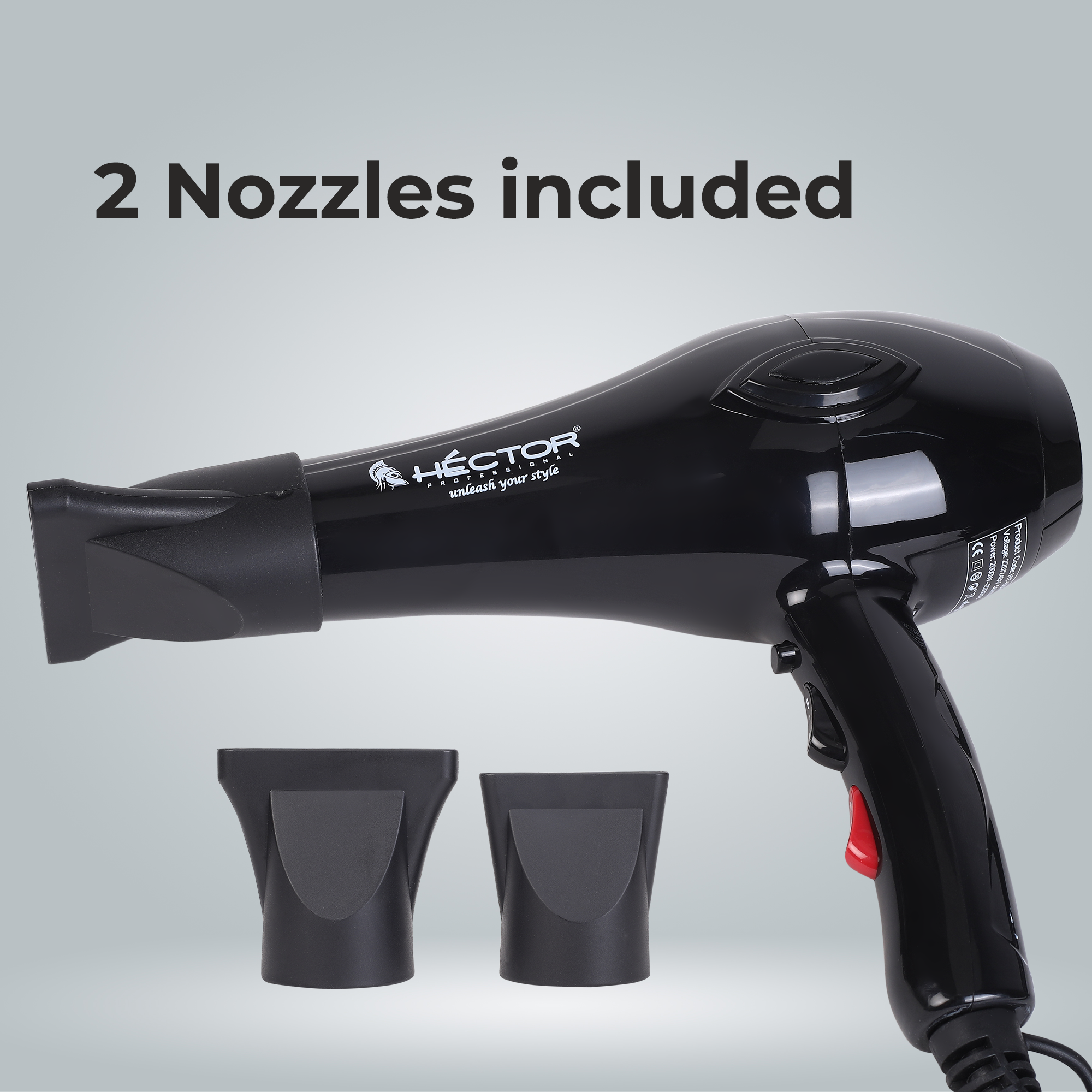 Rock light Salon Grade Professional Hair Dryer for Men and Women Styling  Comb Nozzle 5 Attachments Hot and Cool Air 2000 Watts Black   Amazonin Beauty